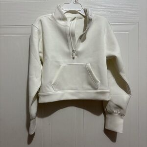 all in motion white Half-Zip Pullover Hoodie